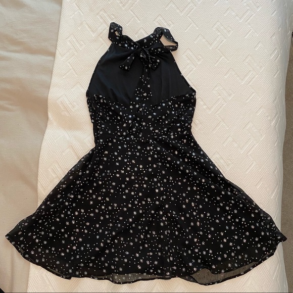 Topshop Glittery Star Print Halter Dress - Size 2 - Picture 2 of 7
